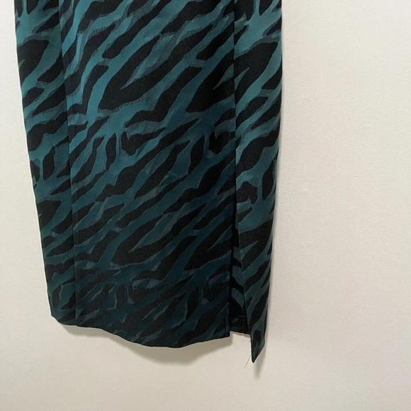 Bec & Bridge Discotheque Green Black Zebra Print Midi Spaghetti Strap Dress 6 - Picture 7 of 10